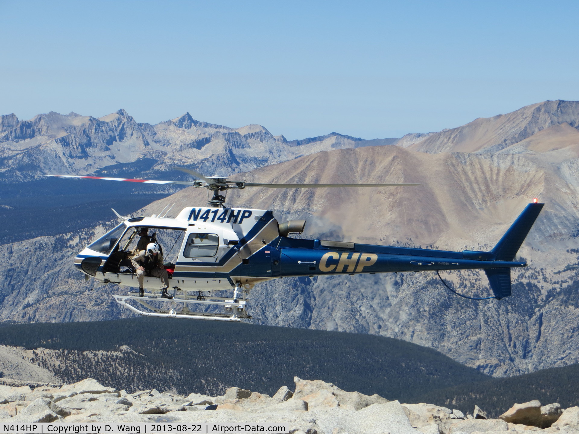 N414HP, 2000 Eurocopter AS-350B-3 Ecureuil Ecureuil C/N 3378, Near summit of Mt Whitney on 8/22/13