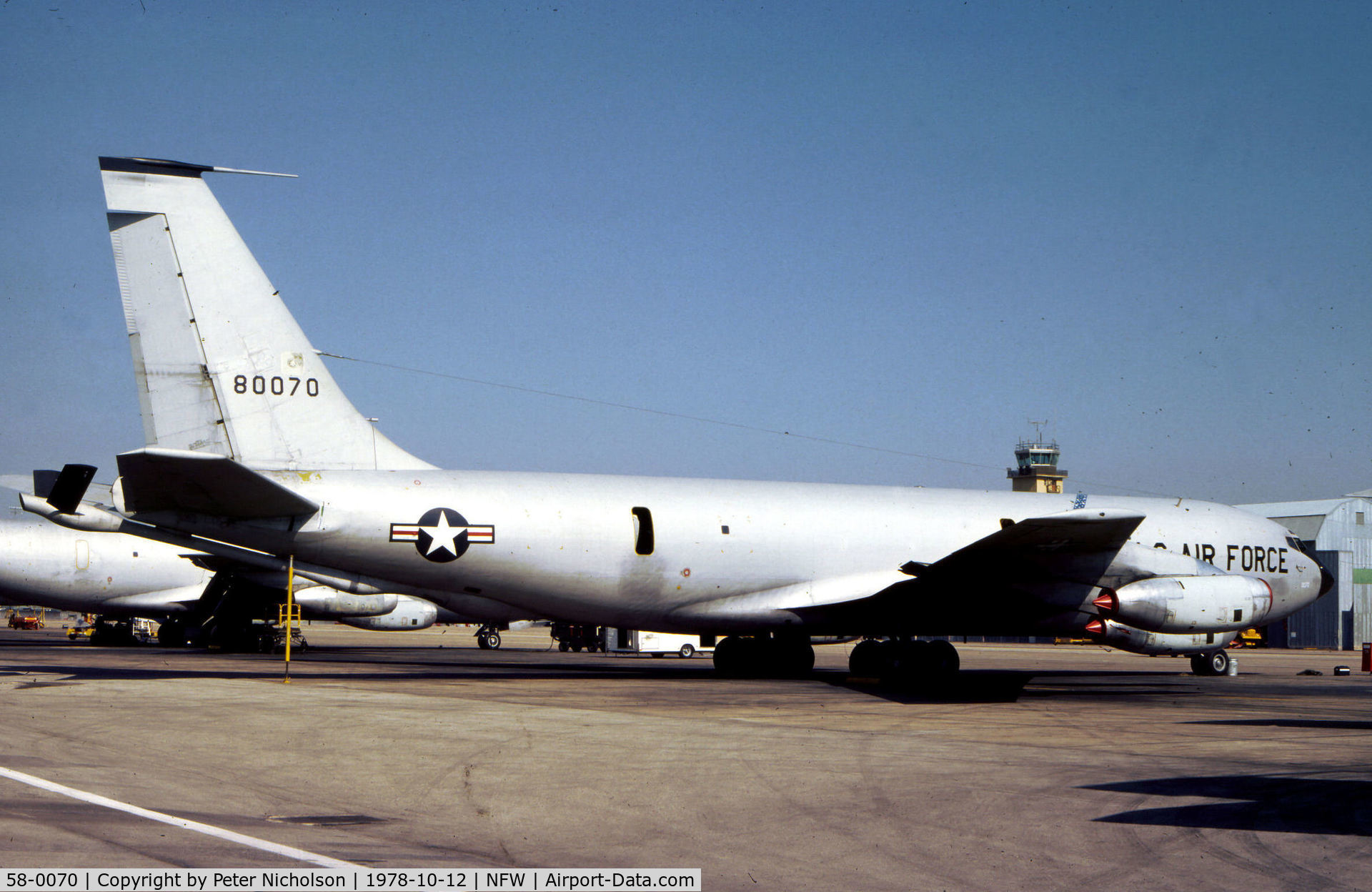 58-0070, 1958 Boeing KC-135A Stratotanker C/N 17815, KC-135A Stratotanker of 7th Air Refuelling Squadron/7th Bomb Wing on the flight-line at Carswell AFB in October 1978.