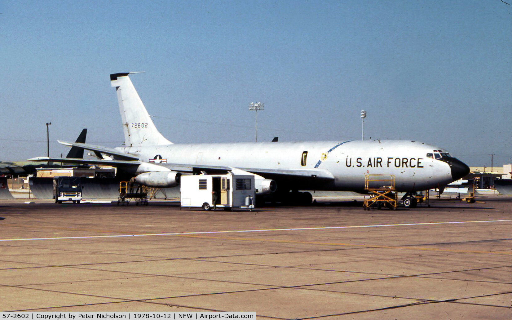 57-2602, 1957 Boeing KC-135A Stratotanker C/N 17738, KC-135A Stratotanker of 7th Air Refuelling Squadron/7th Bomb Wing on the flight-line at Carswell AFB in October 1978.