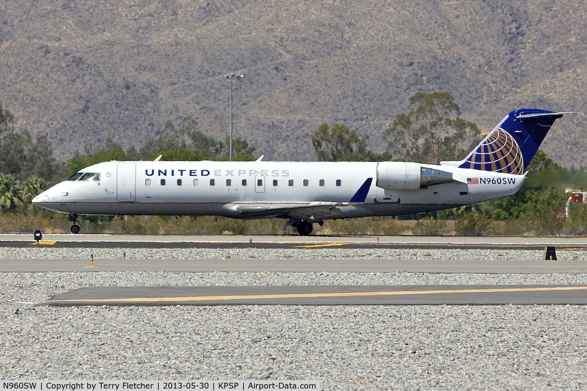 N960SW, 2003 Bombardier CRJ-200ER (CL-600-2B19) C/N 7853, At Palm Springs , California