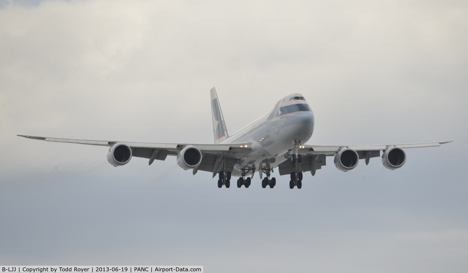 B-LJJ, 2012 Boeing 747-867F/SCD C/N 39246, Landing at Anchorage