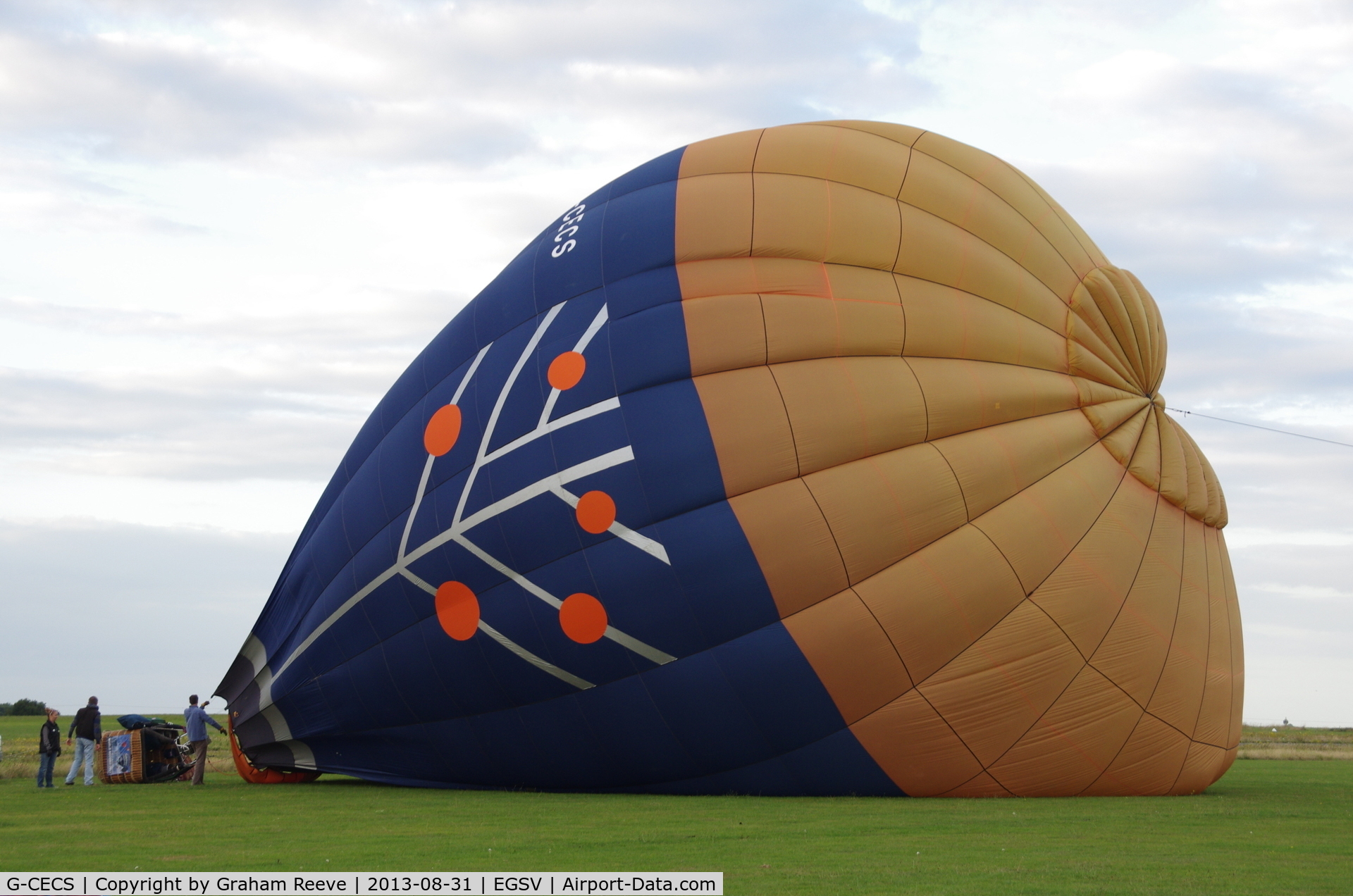 G-CECS, 2006 Lindstrand Hot Air Balloons Ltd LBL 105A C/N 1121, Being inflated prior to flight.