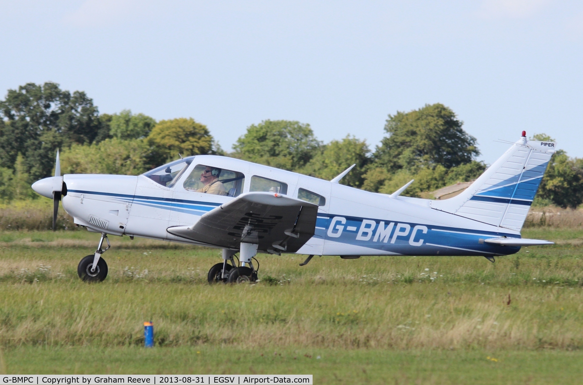 G-BMPC, 1977 Piper PA-28-181 Cherokee Archer II C/N 28-7790436, Just getting airbourne.