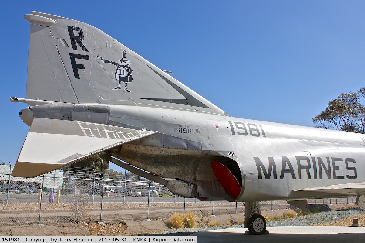 151981, McDonnell RF-4B Phantom C/N 1012, Displayed at the Flying Leatherneck Aviation Museum in San Diego, California