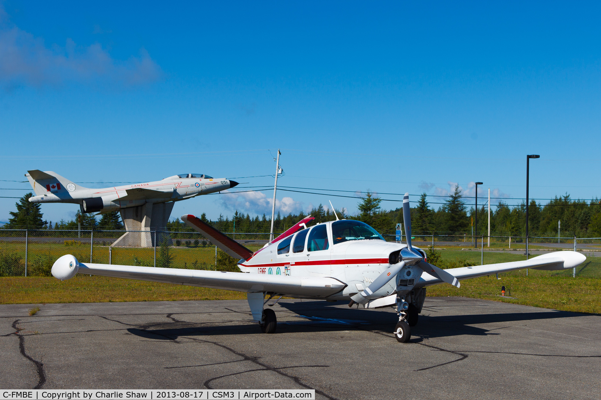 C-FMBE, 1964 Beech S35 Bonanza Bonanza C/N D-7361, Parked on the apron at Thetford Mines airport.