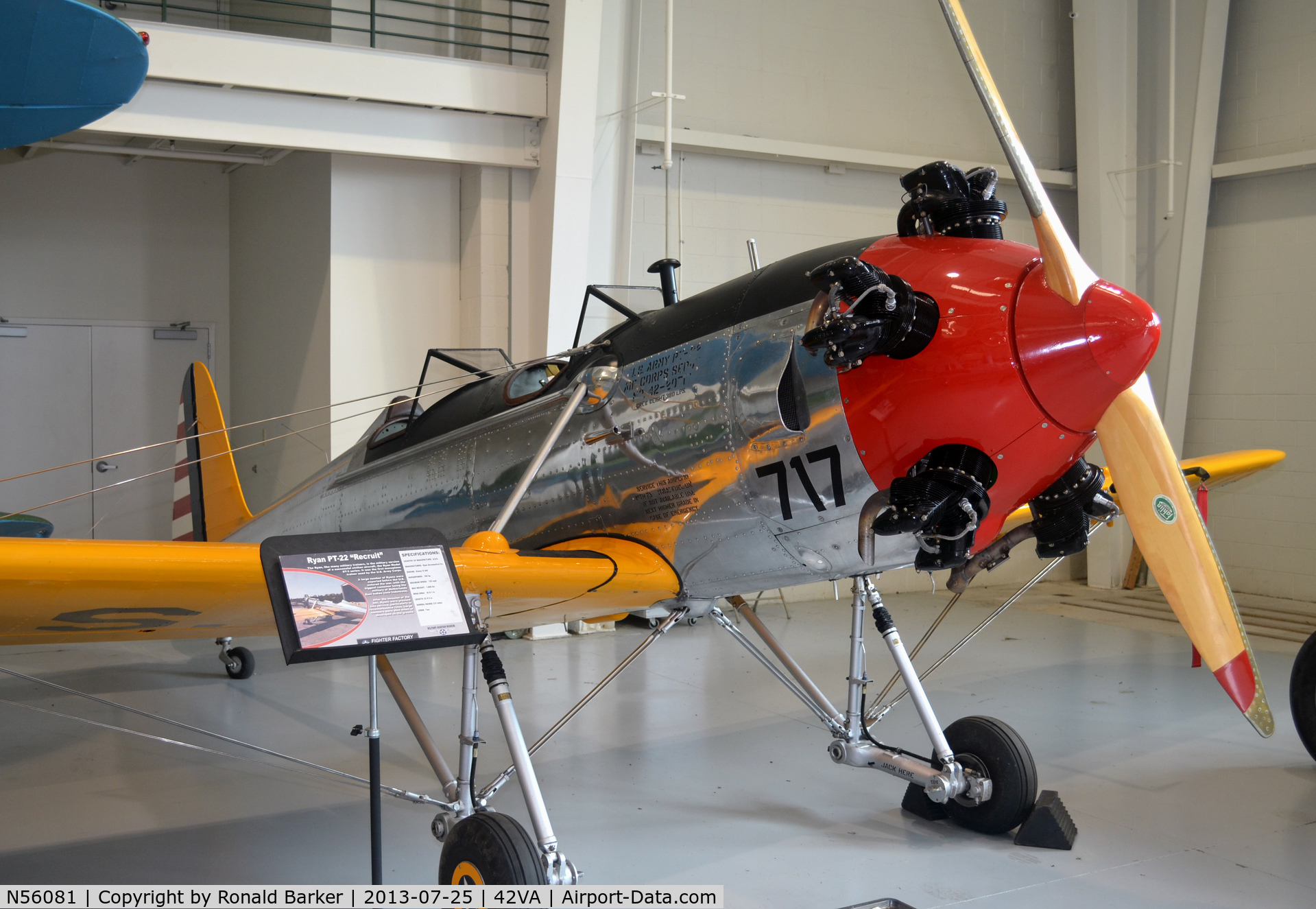 N56081, 1942 Ryan Aeronautical ST3KR C/N 1926, Military Aviation Museum, Pungo, VA