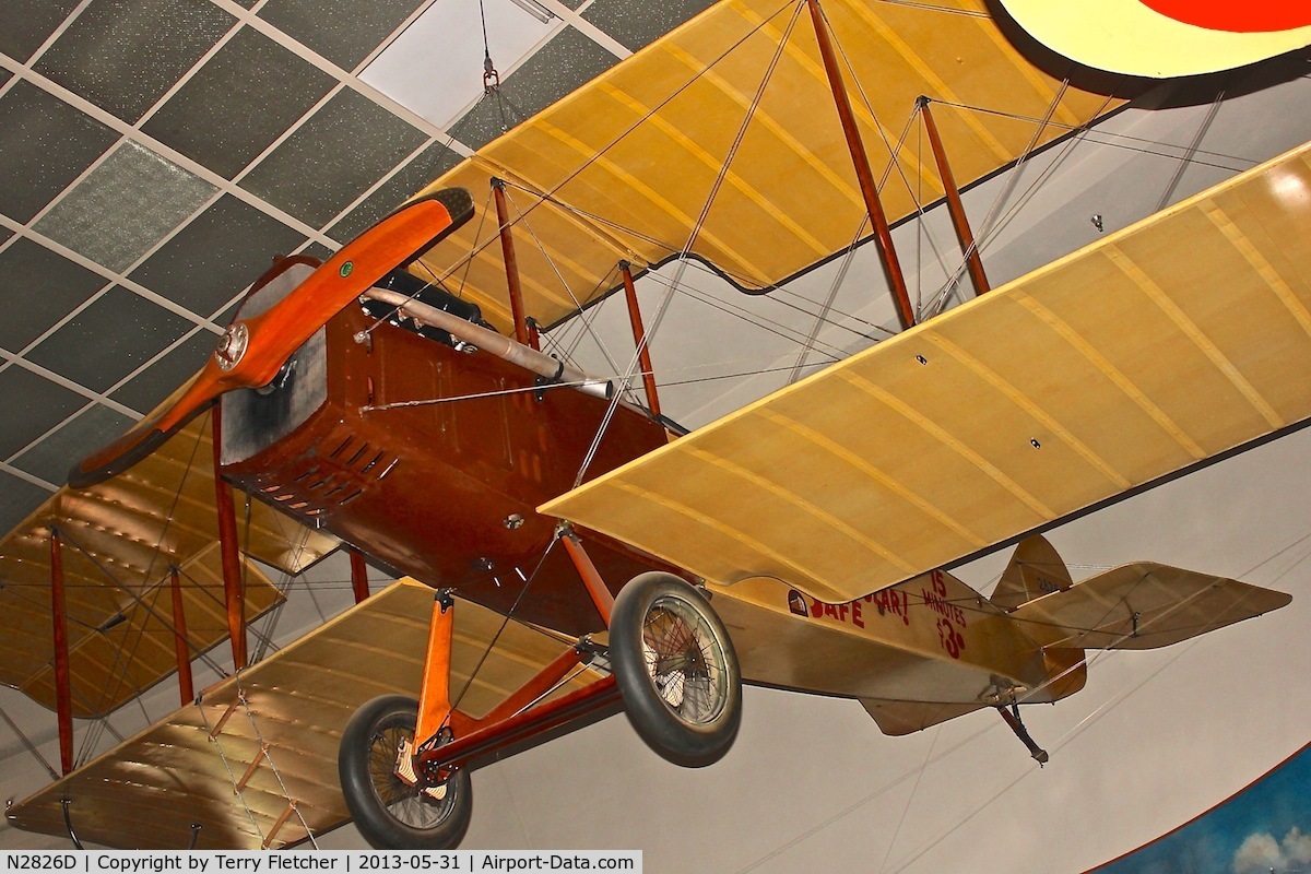 N2826D, 1917 Standard J-1 C/N 1598, San Diego Air & Space Museum, Balboa Park, San Diego, California