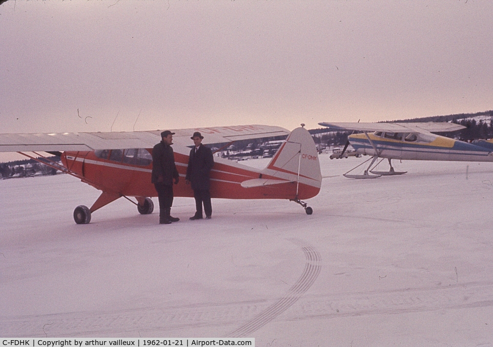 C-FDHK, 1946 Piper PA-12 Super Cruiser C/N 12144, picture taken in deauville (now sherbrooke, qc) on january 21 1962