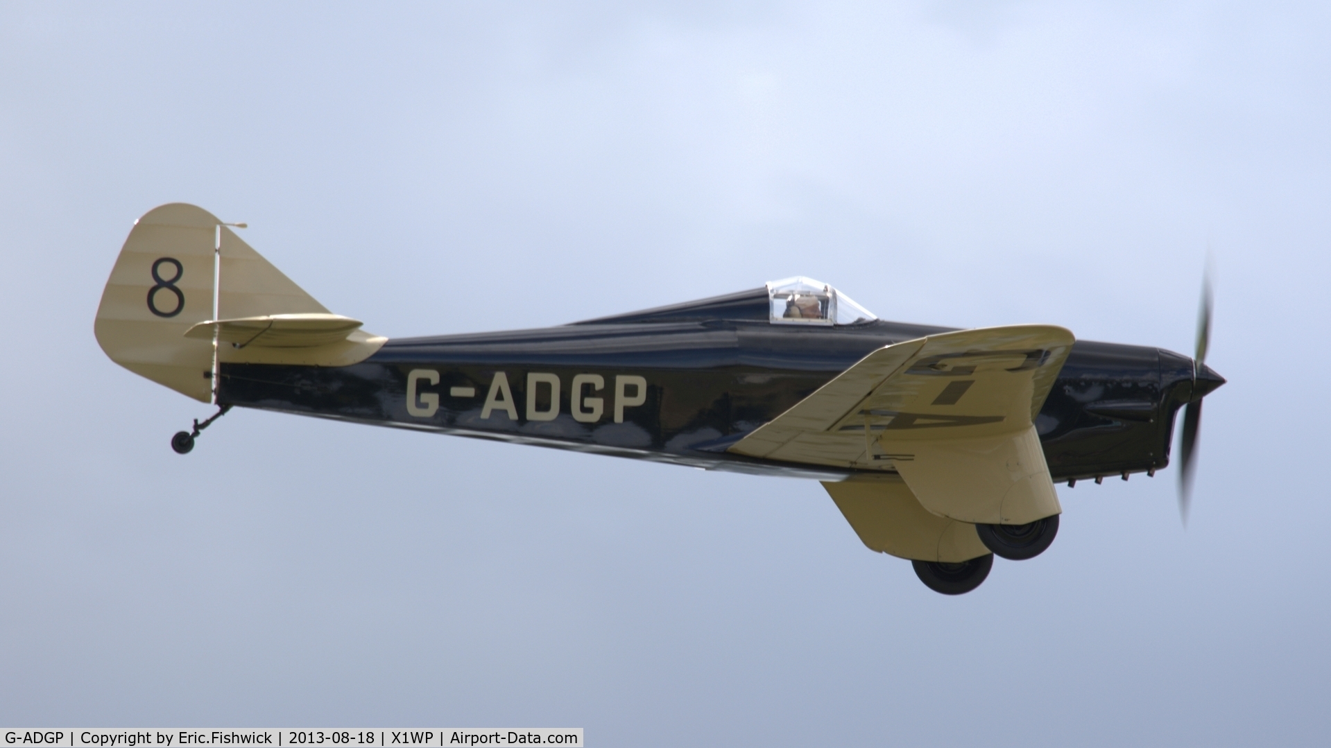 G-ADGP, 1935 Miles M.2L Hawk Speed Six C/N 160, 42. G-ADGP at The 28th. International Moth Rally at Woburn Abbey, Aug. 2013.