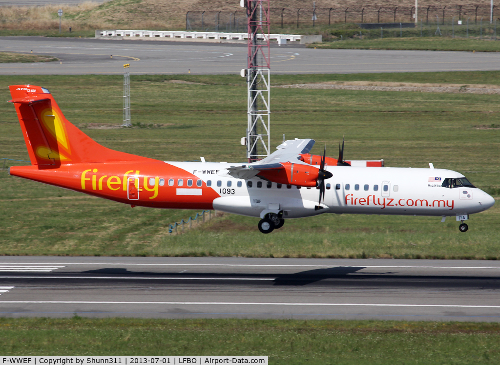 F-WWEF, 2013 ATR 72-600 C/N 1093, C/n 1093 - To be 9M-FIA