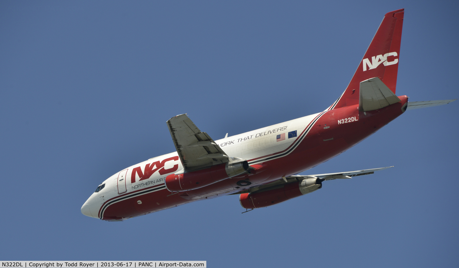 N322DL, 1984 Boeing 737-232 C/N 23094, Departing Anchorage