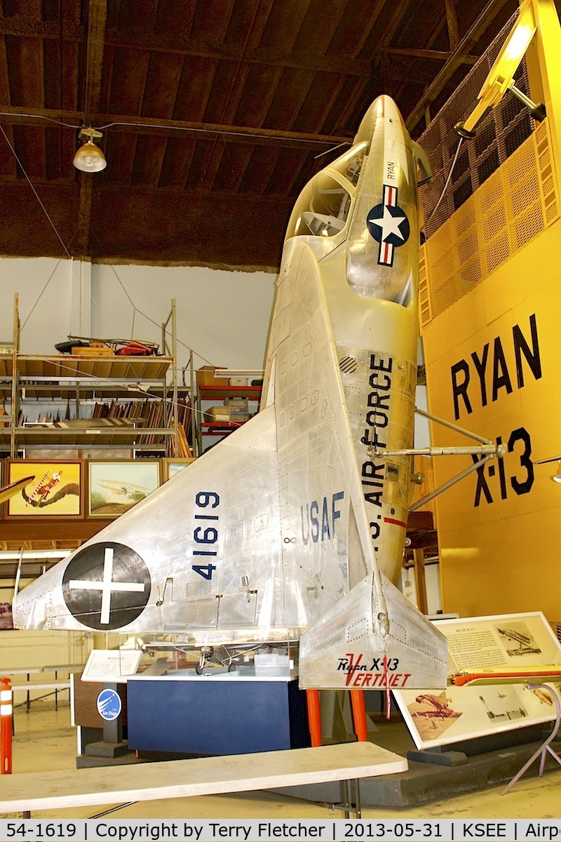 54-1619, 1954 Ryan X-13A-RY Vertijet C/N Not found 54-1619, At Air & Space Museum Annexe , Gillespie Field , San Diego