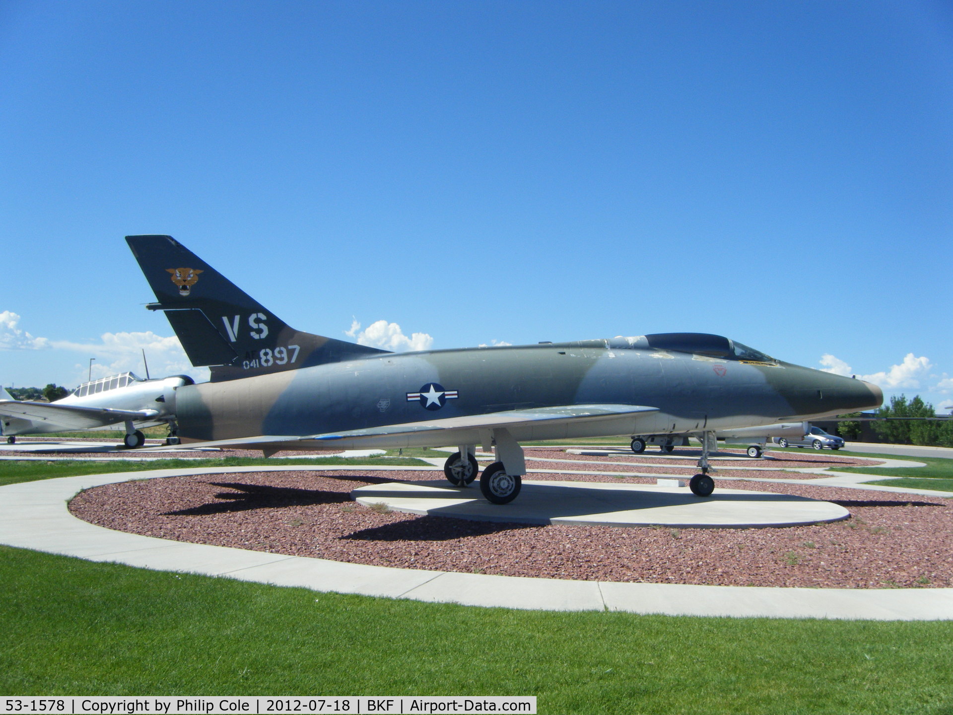 53-1578, 1953 North American F-100A Super Sabre C/N 192-73, Preserved Outside the 140 WG HQ Building