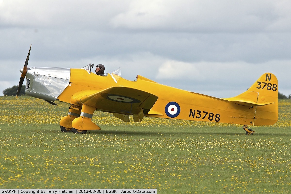 G-AKPF, 1941 Miles M14A Hawk Trainer 3 C/N 2228, Attended the 2013 Light Aircraft Association Rally at Sywell in the UK