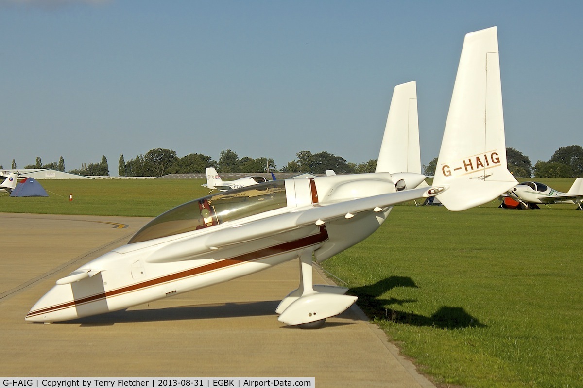 G-HAIG, 1989 Rutan Long-EZ C/N PFA 074A-11149, Attended the 2013 Light Aircraft Association Rally at Sywell in the UK