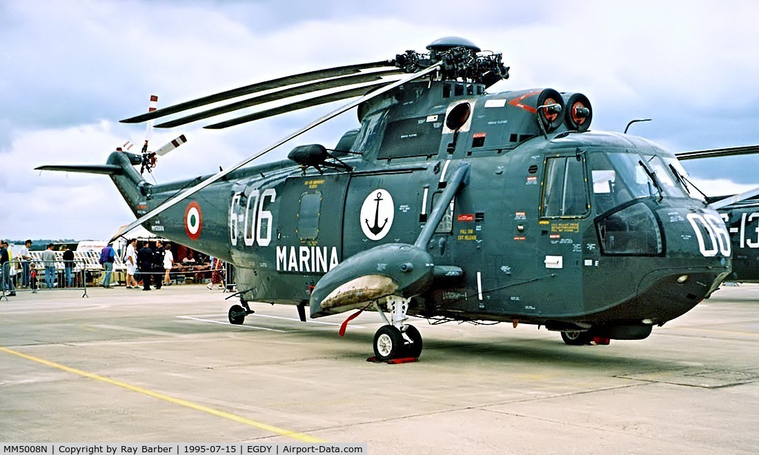 MM5008N, Agusta SH-3H Sea King C/N 6005, Agusta SH-3H Sea King [6005] (Italian Navy) RNAS Yeovilton~G 15/07/1995