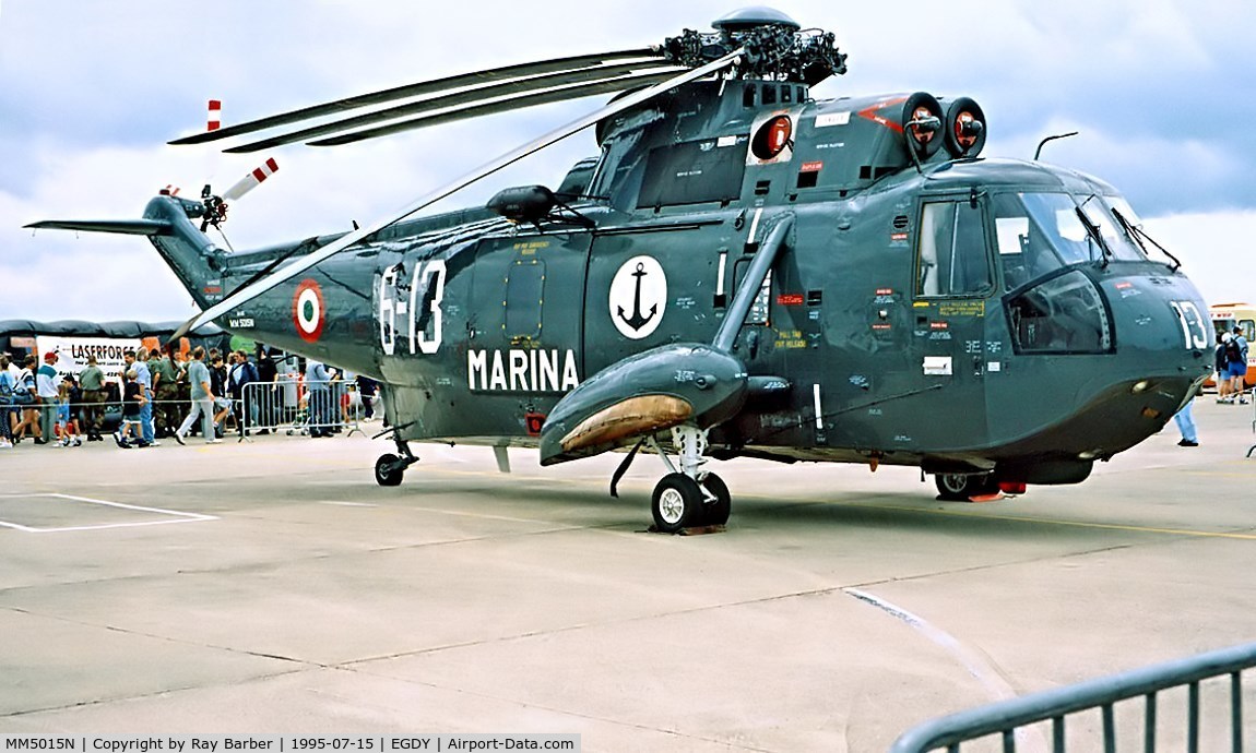 MM5015N, Agusta SH-3H Sea King C/N 6012, Agusta SH-3H Sea King [6012] (Italian Navy) RNAS Yeovilton~G 15/07/1995