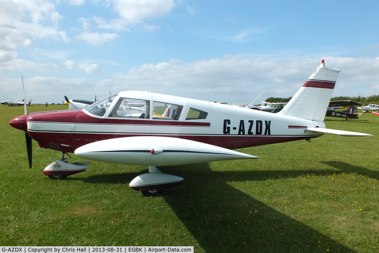 G-AZDX, 1971 Piper PA-28-180 Cherokee C/N 28-7105186, at the LAA Rally 2013, Sywell