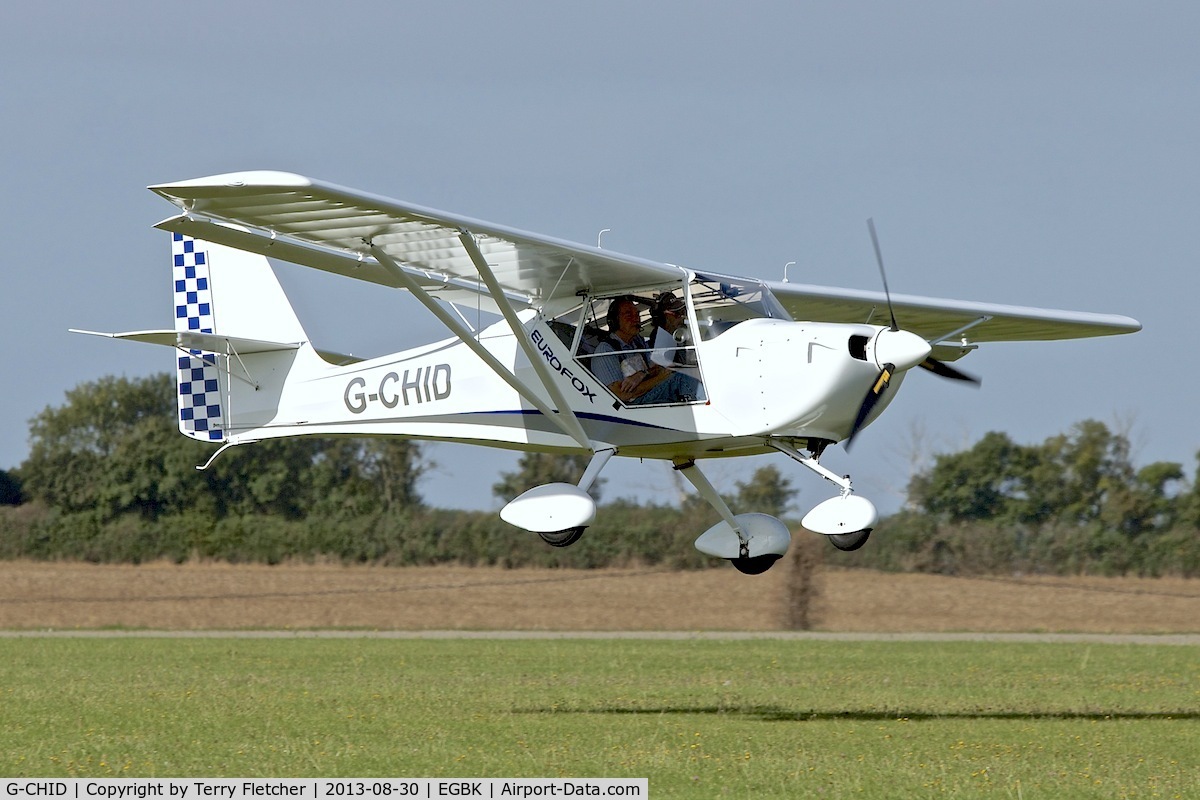 G-CHID, 2012 Aeropro Eurofox 912(1) C/N BMAA/HB/621, Arriving at the 2013 Light Aircraft Association Rally at Sywell in the UK