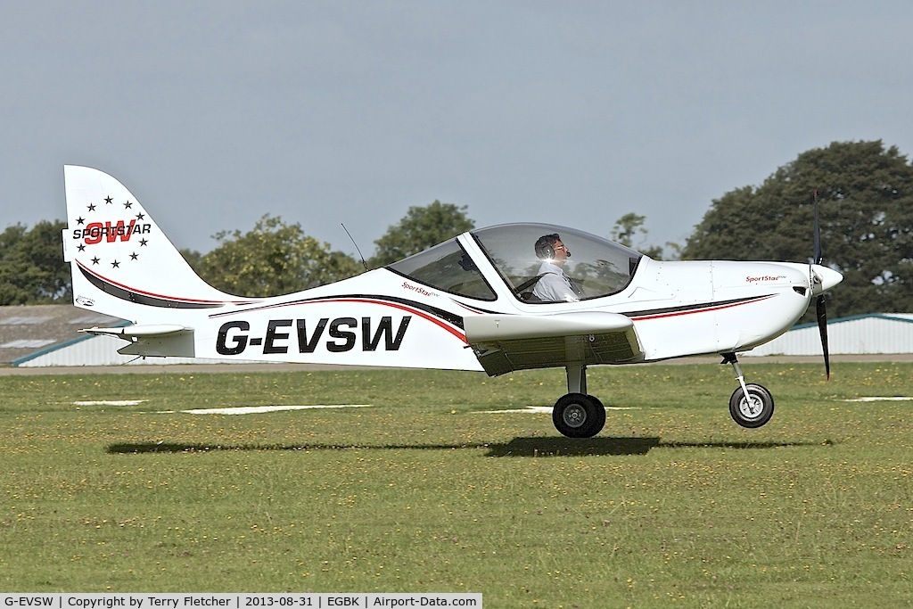 G-EVSW, 2012 Evektor-Aerotechnik Sportstar C/N LAA 315C-15105, Arriving at the 2013 Light Aircraft Association Rally at Sywell in the UK