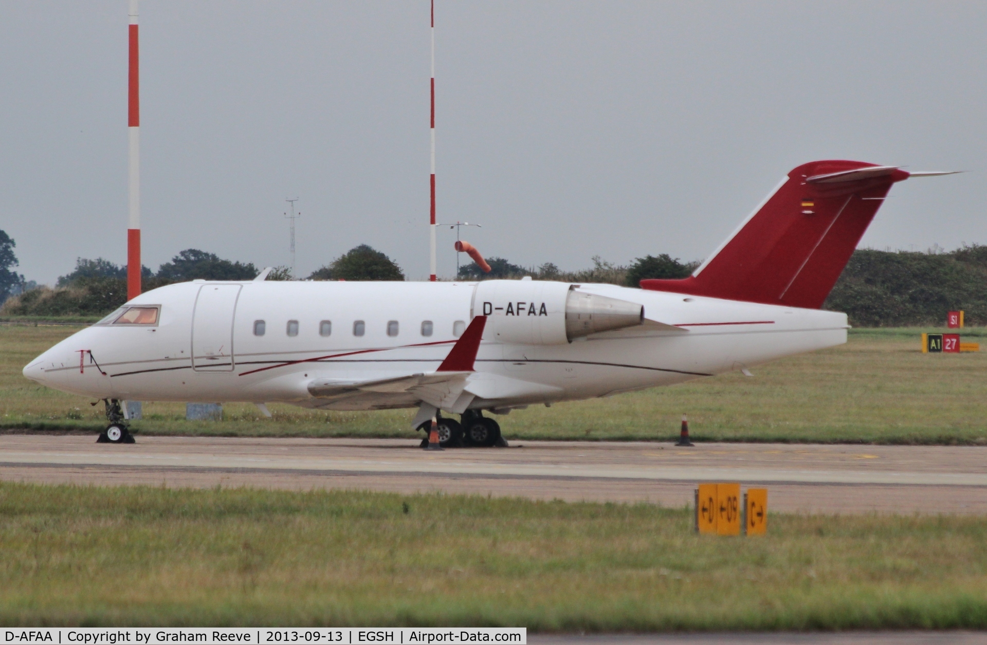 D-AFAA, 1998 Bombardier Challenger 604 (CL-600-2B16) C/N 5397, Parked at Norwich.