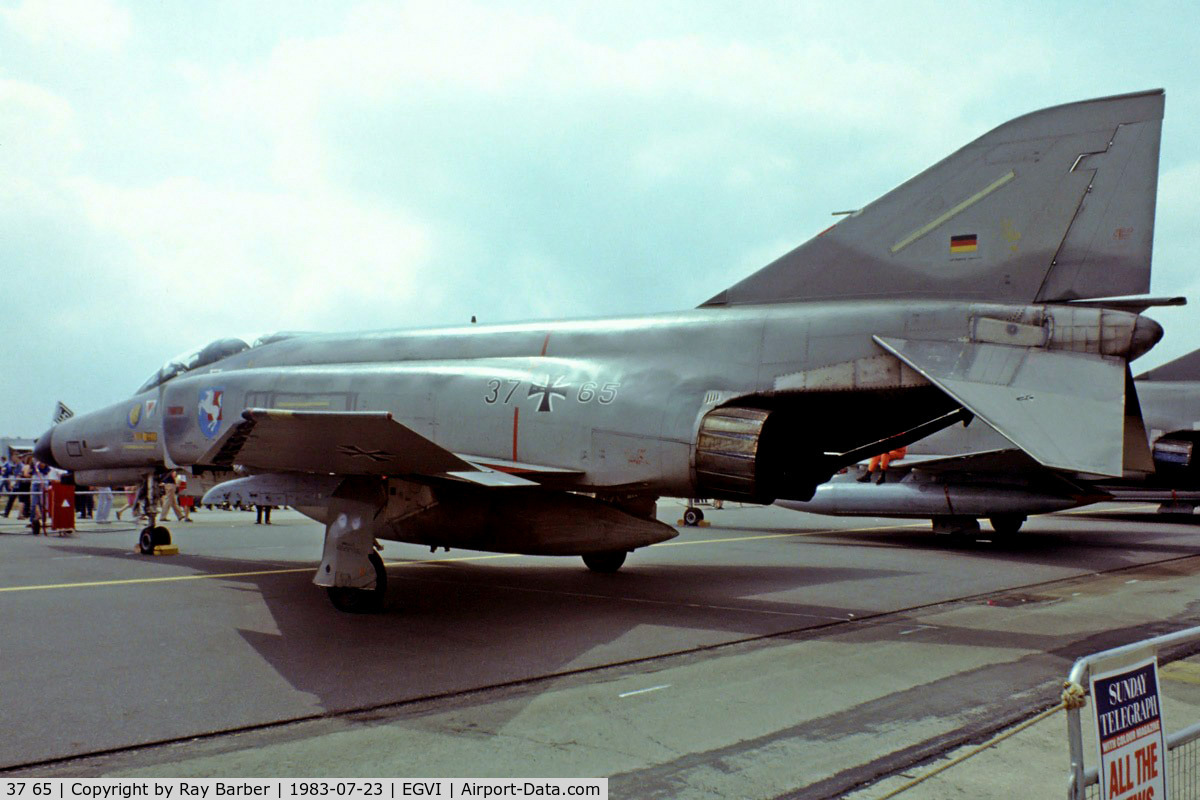 37 65, 1972 McDonnell Douglas F-4F Phantom II C/N 4507, McDonnell-Douglas F-4F Phantom II [4507] (German Air Force) RAF Greenham Common~G 23/07/1983. Image from a slide.