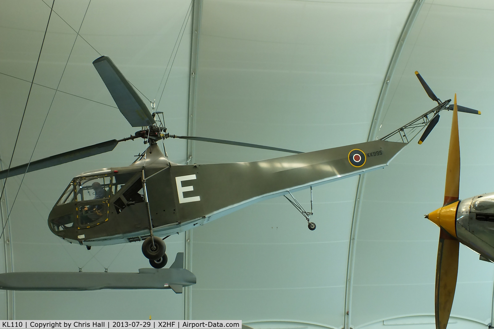 KL110, 1944 Sikorsky R-4B Hoverfly I C/N 140, Displayed at the RAF Museum, Hendon