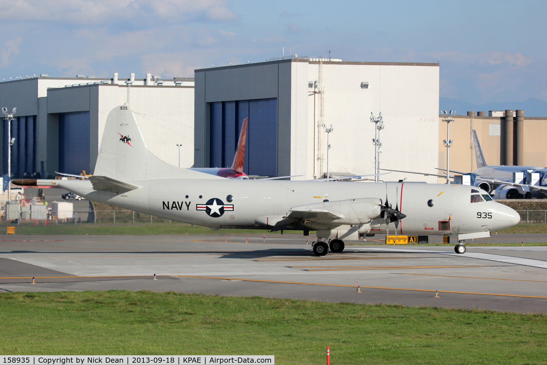 158935, Lockheed P-3C-IIIR Orion C/N 285A-5607, KPAE/PAE Arrived for a full stop landing and taxi back for take off.