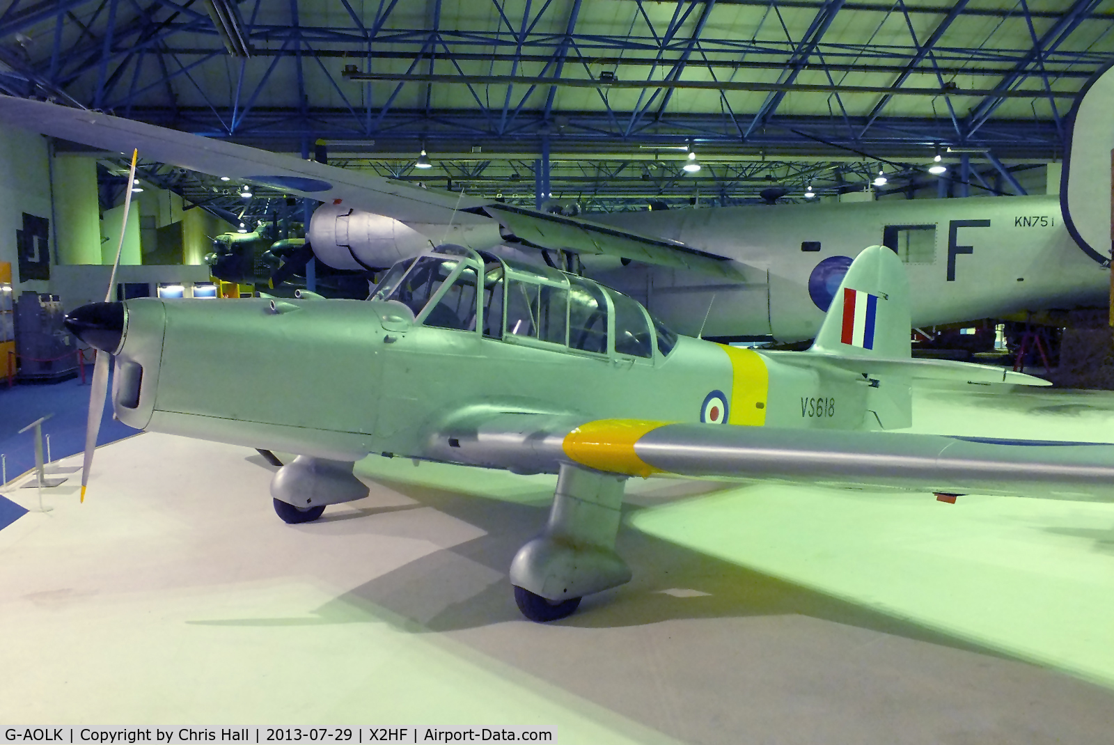 G-AOLK, 1949 Percival P-40 Prentice T1 C/N PAC-225, Displayed at the RAF Museum, Hendon