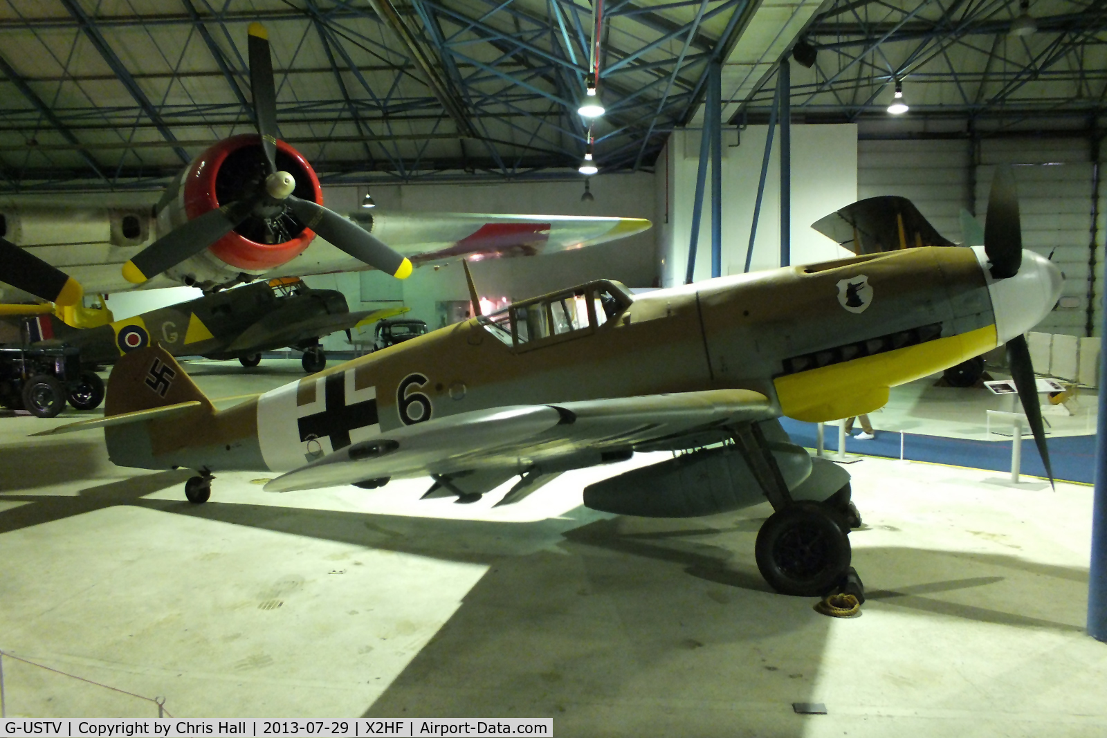 G-USTV, 1942 Messerschmitt Bf-109G-2/Trop C/N 10639, Displayed at the RAF Museum, Hendon