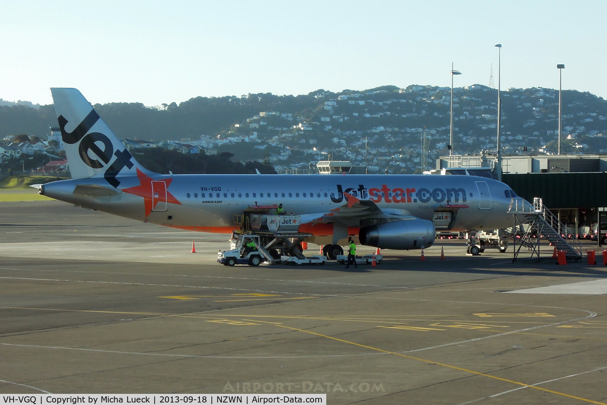 VH-VGQ, 2010 Airbus A320-232 C/N 4303, At Wellington