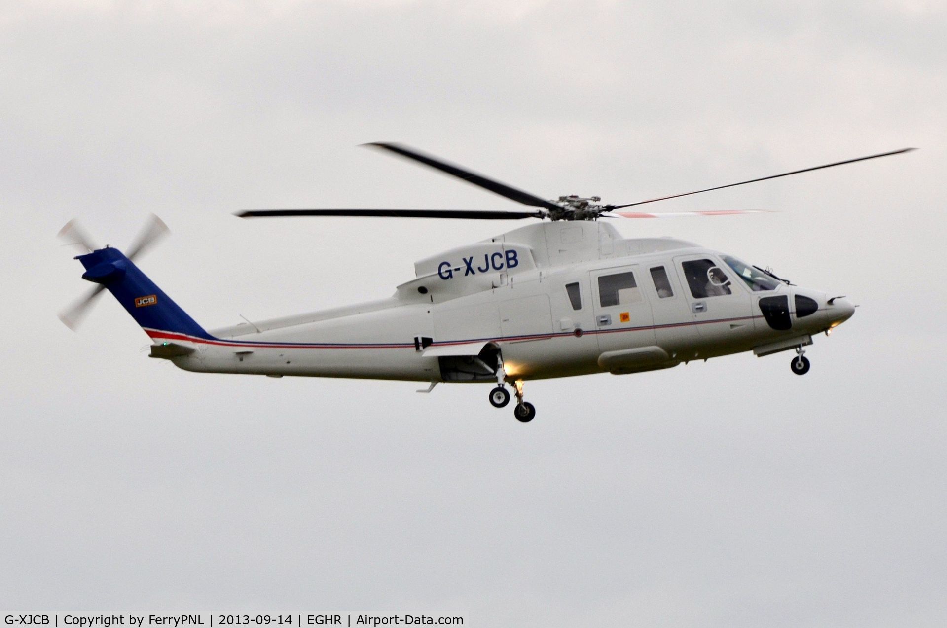 G-XJCB, 2006 Sikorsky S-76C C/N 760616, JCB's S76 takes-off from Goodwood