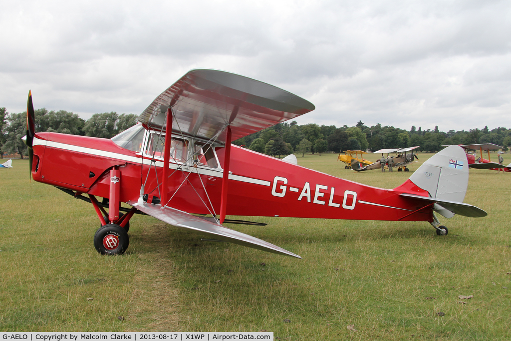 G-AELO, 1936 De Havilland DH.87B Hornet Moth C/N 8105, De Havilland DH-87B Hornet Moth at The De Havilland Moth Club's 28th International Moth Rally at Woburn Abbey. August 2013.