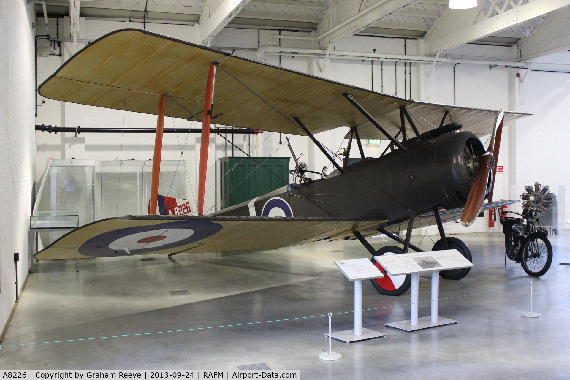 A8226, 1980 Sopwith 1½ Strutter Replica C/N Not found A8226, On display at the RAF Museum, Hendon.