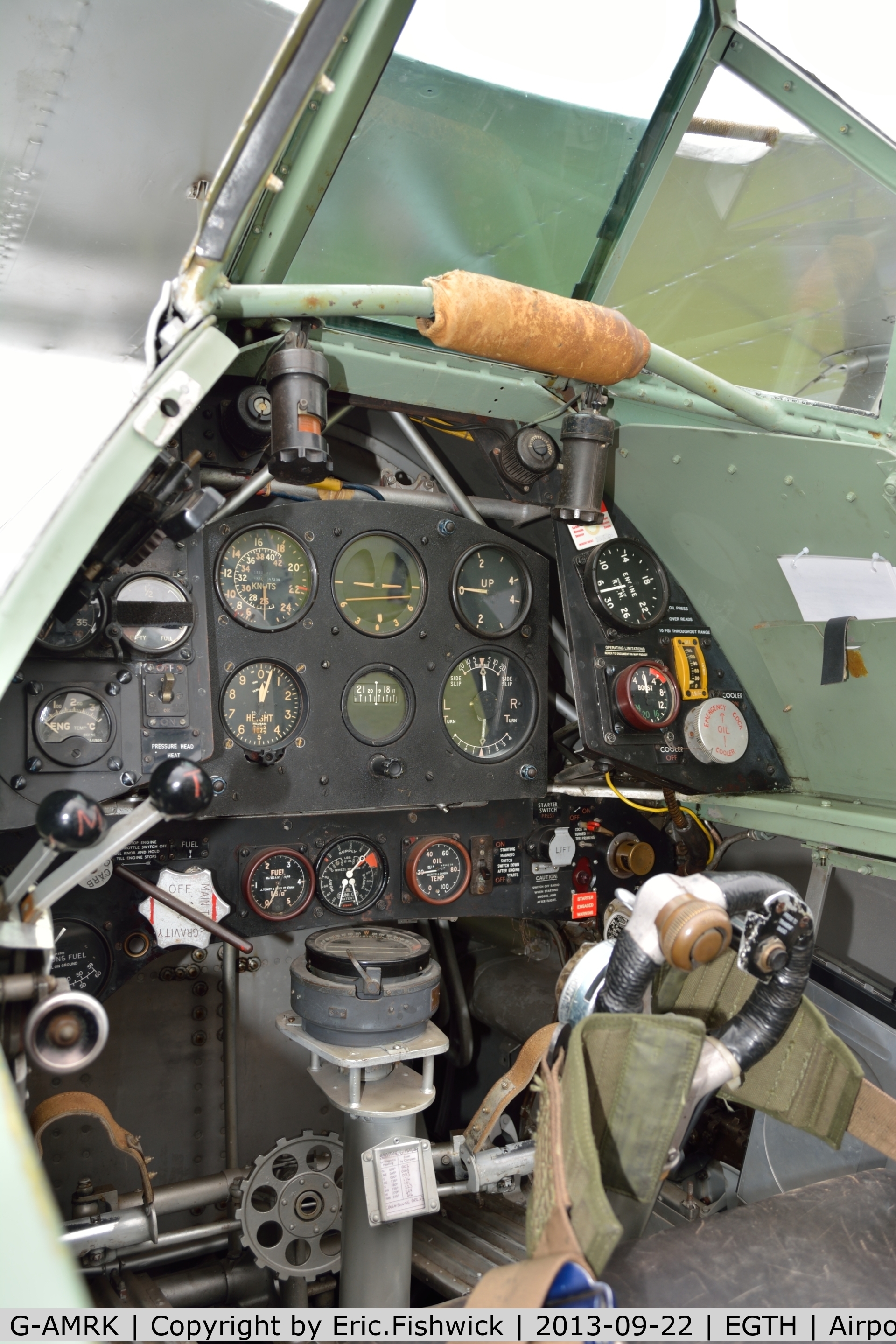 G-AMRK, 1937 Gloster Gladiator Mk1 C/N [L8032], Cockpit at Shuttleworth Uncovered Air Display, Sept. 2013