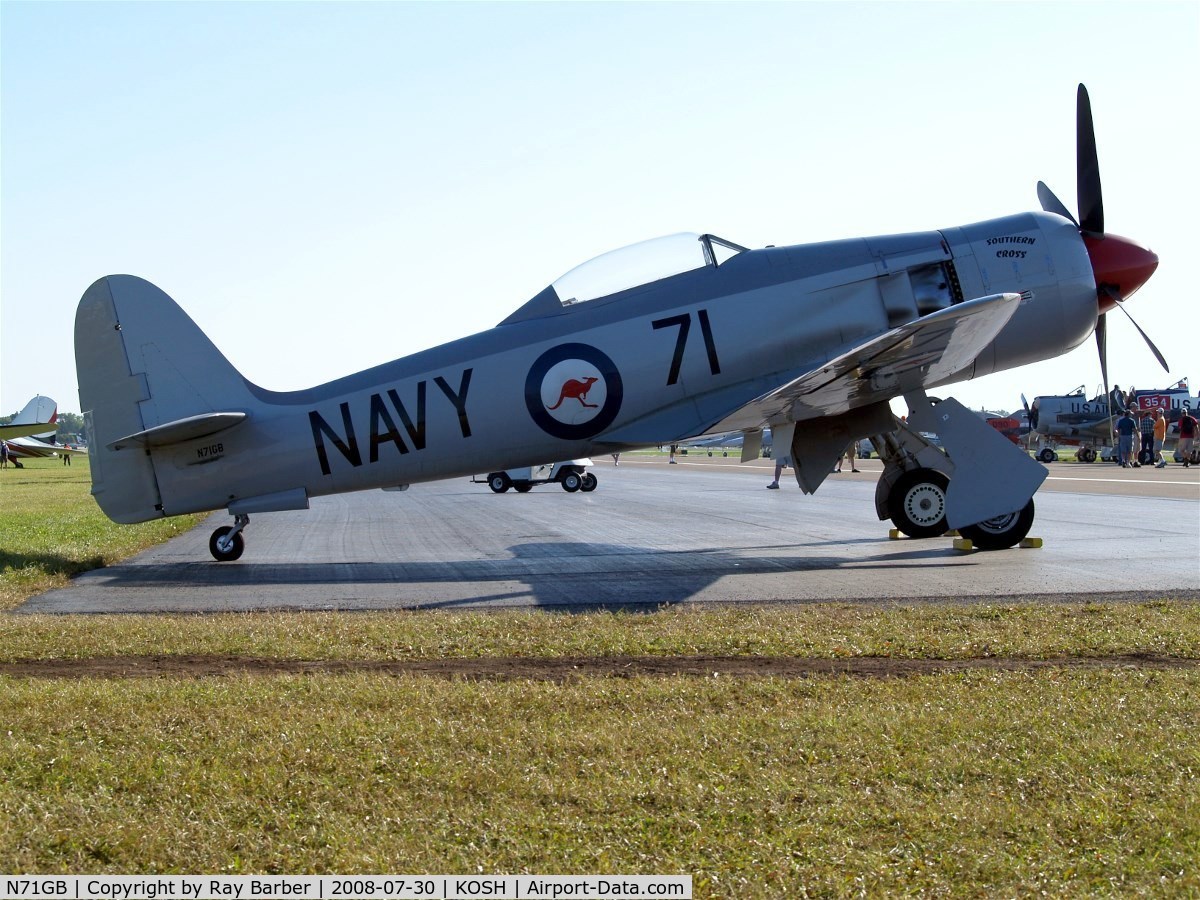 N71GB, 1949 Hawker Sea Fury T.20 C/N 37525, Hawker ISS Fury [41H/656823] Oshkosh-Wittman Regional~N 30/07/2008