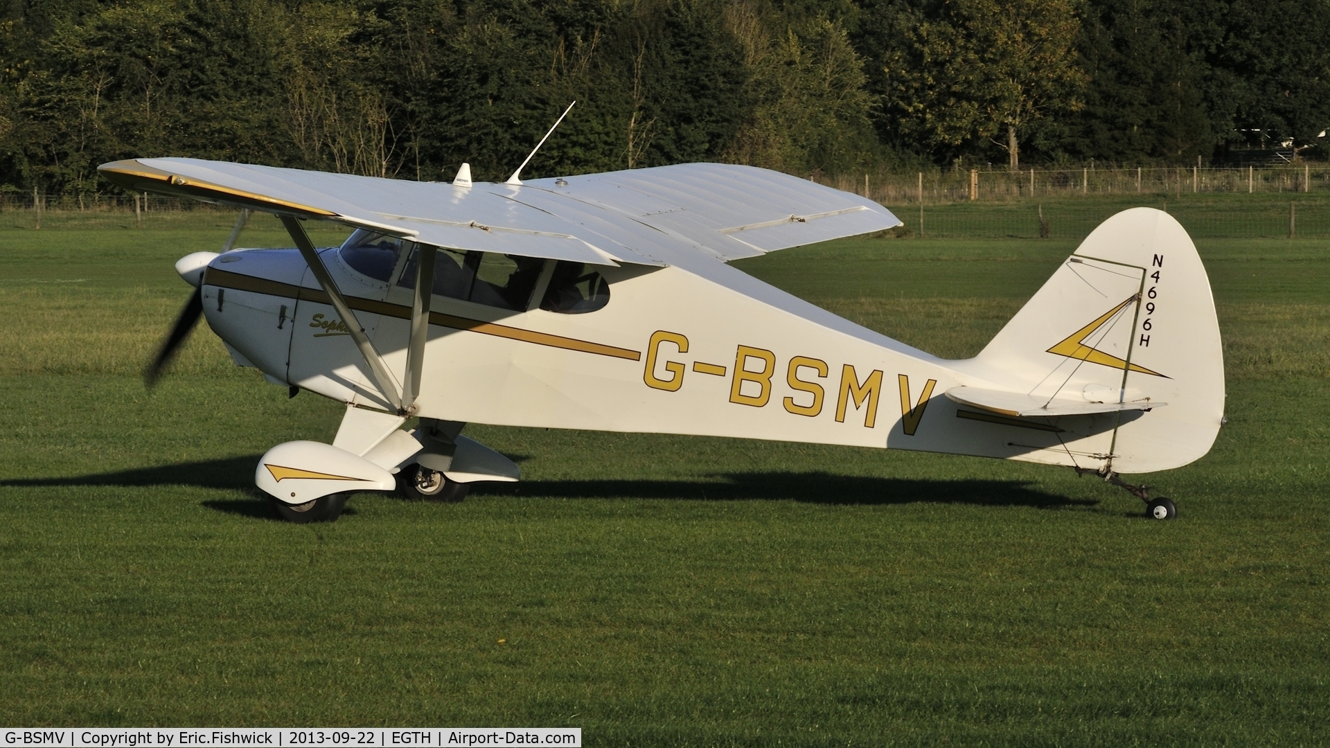 G-BSMV, 1948 Piper PA-17 Vagabond C/N 17-94, 1. G-BSMV preparing to depart the Shuttleworth Uncovered Air Display, Sept. 2013