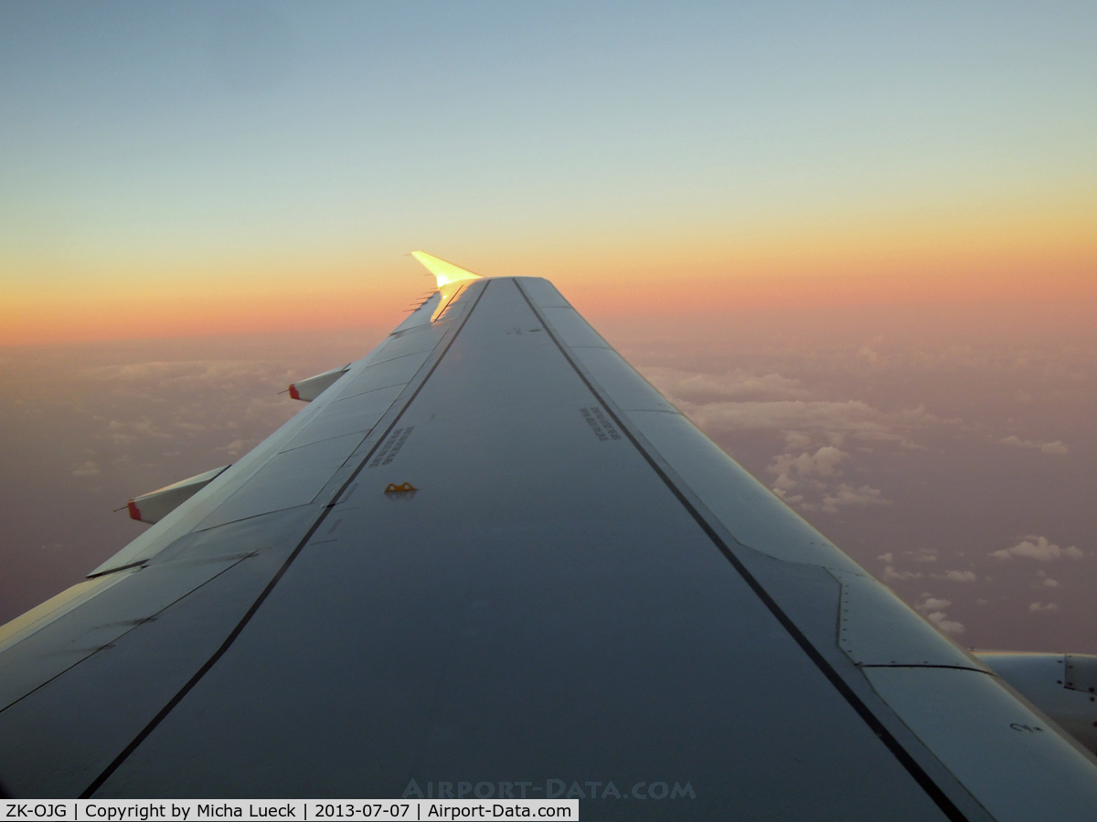 ZK-OJG, 2004 Airbus A320-232 C/N 2173, Sunrise enroute AKL-MCY