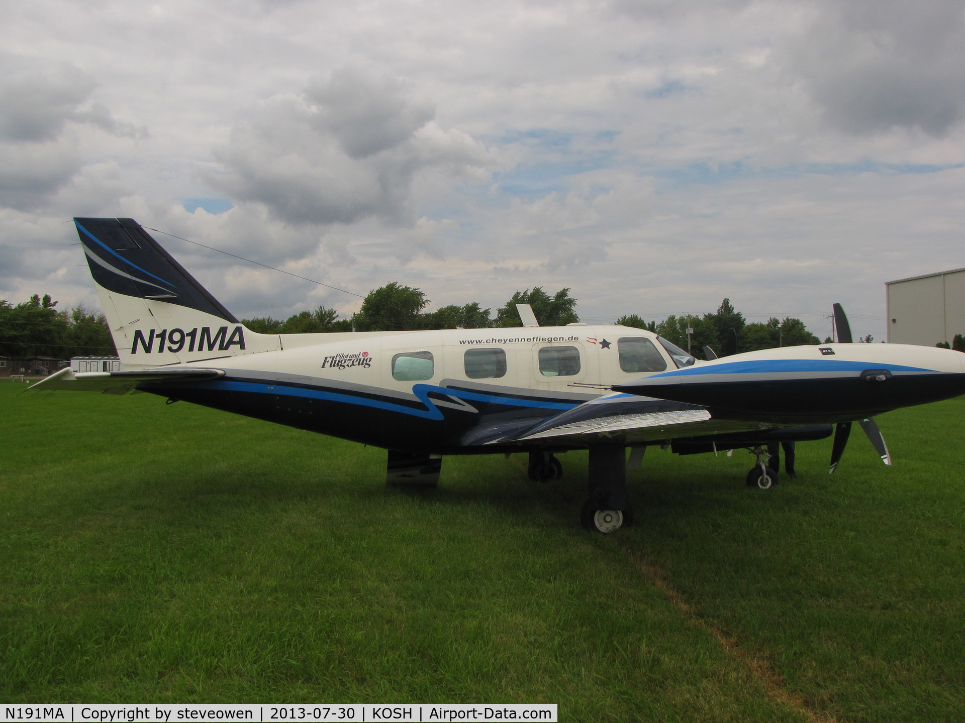 N191MA, Piper PA-31T1 Cheyenne 1 C/N 31T-8104019, In the grass at Oshkosh