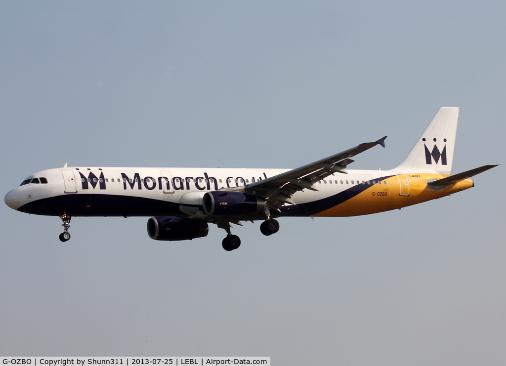 G-OZBO, 2000 Airbus A321-231 C/N 1207, Landing rwy 25R in modified new livery...