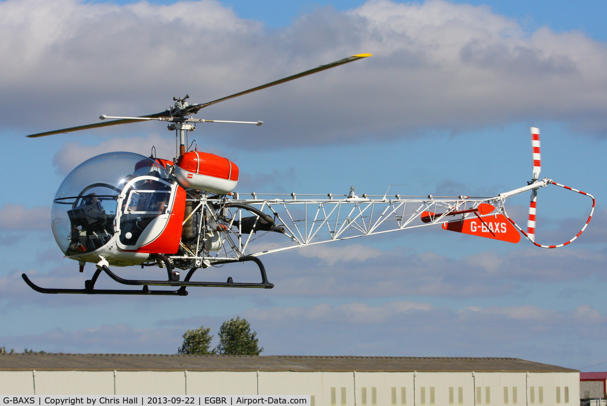 G-BAXS, 1969 Bell 47G-5 C/N 7908, at Breighton's Heli Fly-in, 2013