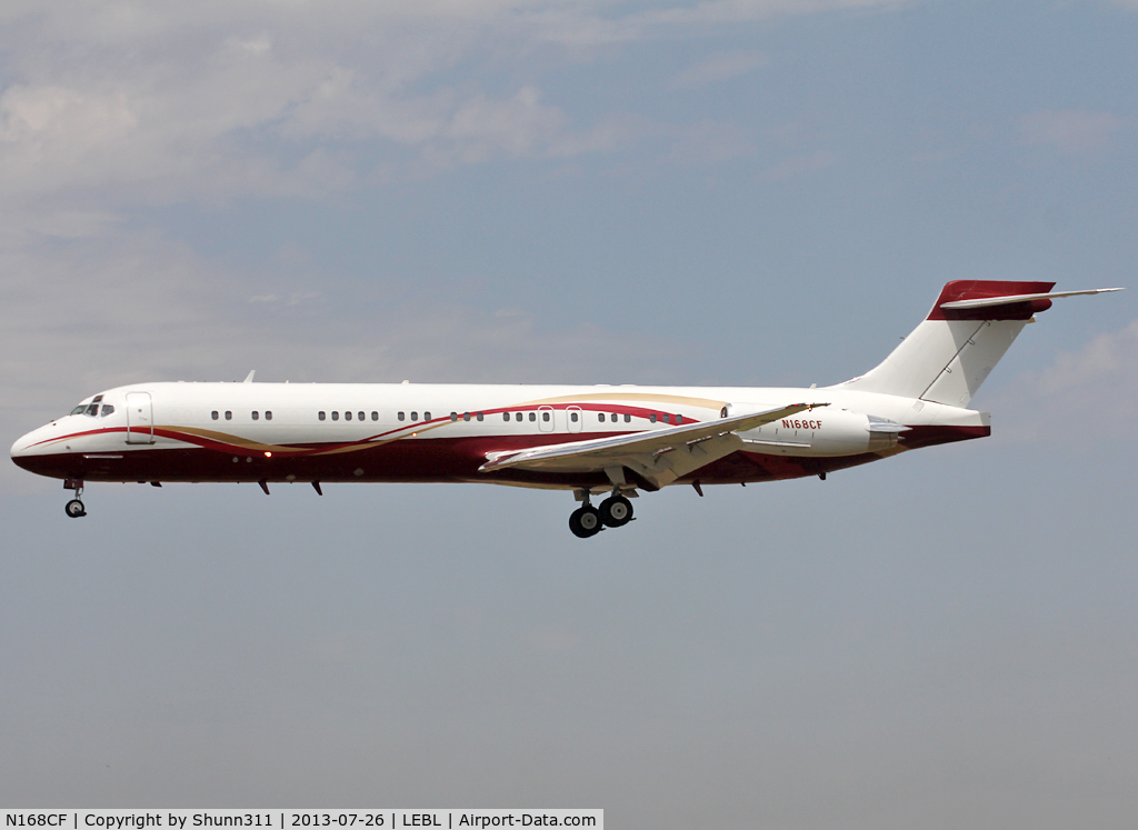 N168CF, 1988 McDonnell Douglas DC-9-87 C/N 49670, Landing rwy 25R