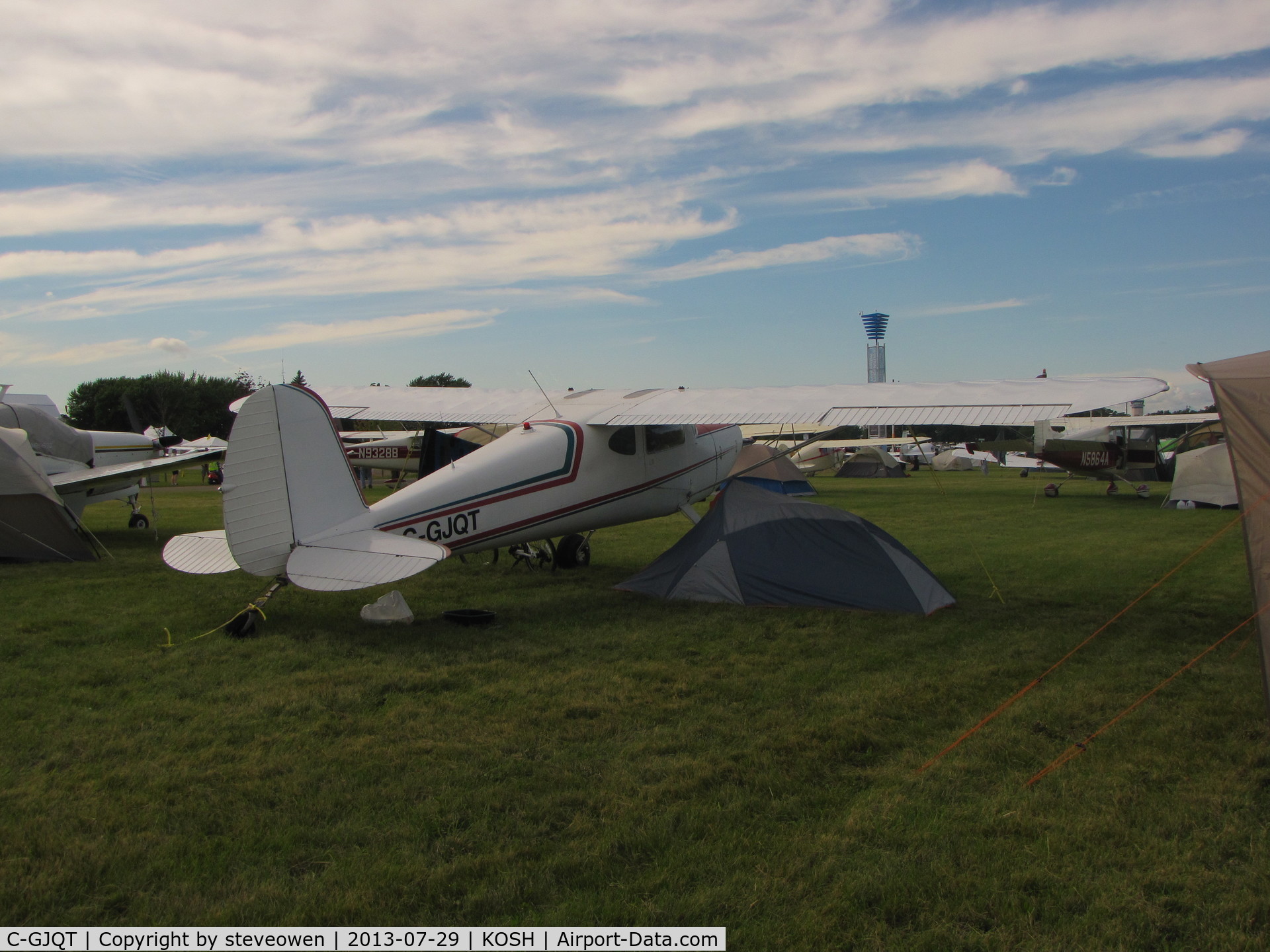 C-GJQT, 1947 Cessna 140 C/N 14032, Camping at KOSH