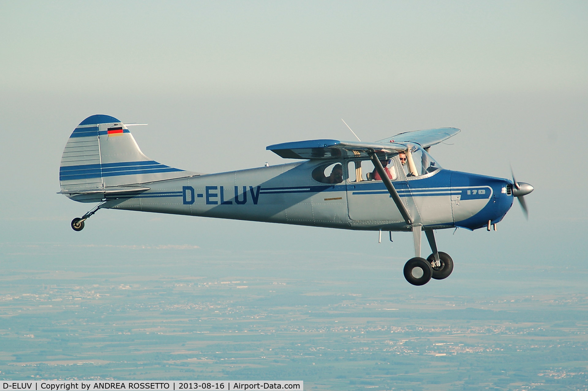 D-ELUV, Cessna 170B C/N 20471, IN FLIGHT NEAR UDINE  ITALY AUGUST 2013