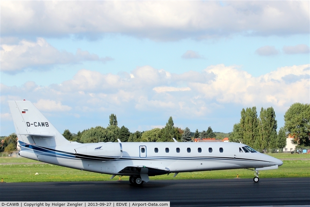 D-CAWB, 2011 Cessna 680 Citation Sovereign C/N 680-0319, Aircraft of Volkswagen VIP unit on way to parking position...