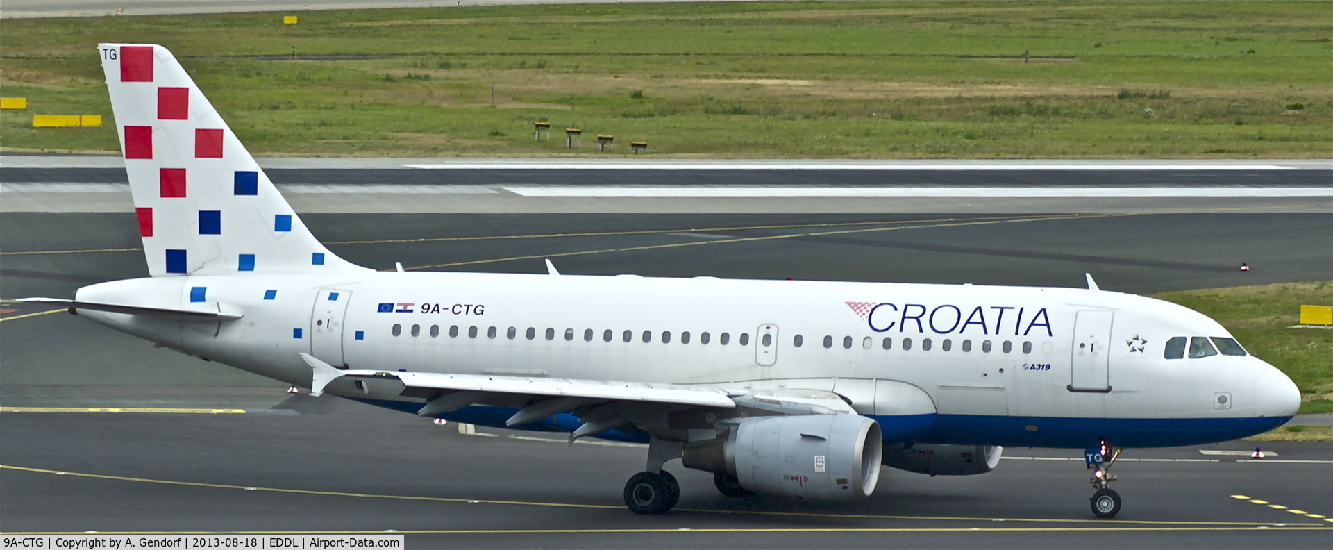 9A-CTG, 1998 Airbus A319-112 C/N 767, Croatia, seen here on taxiway 