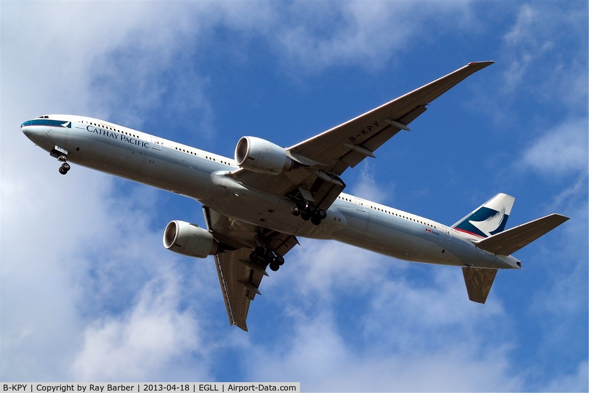 B-KPY, 2012 Boeing 777-367/ER C/N 37899, Boeing 777-367ER [37899] (Cathay Pacific Airways) HomeG 18/04/2013. On approach 27R.