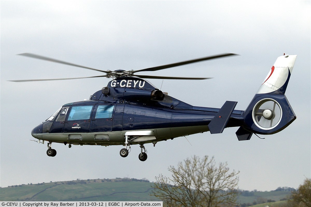 G-CEYU, 1988 Aerospatiale SA-365N-1 Dauphin 2 C/N 6298, Aerospatiale AS.365N1 Dauphin [6298] (Multiflight) Cheltenham Race Course~G 12/03/2013