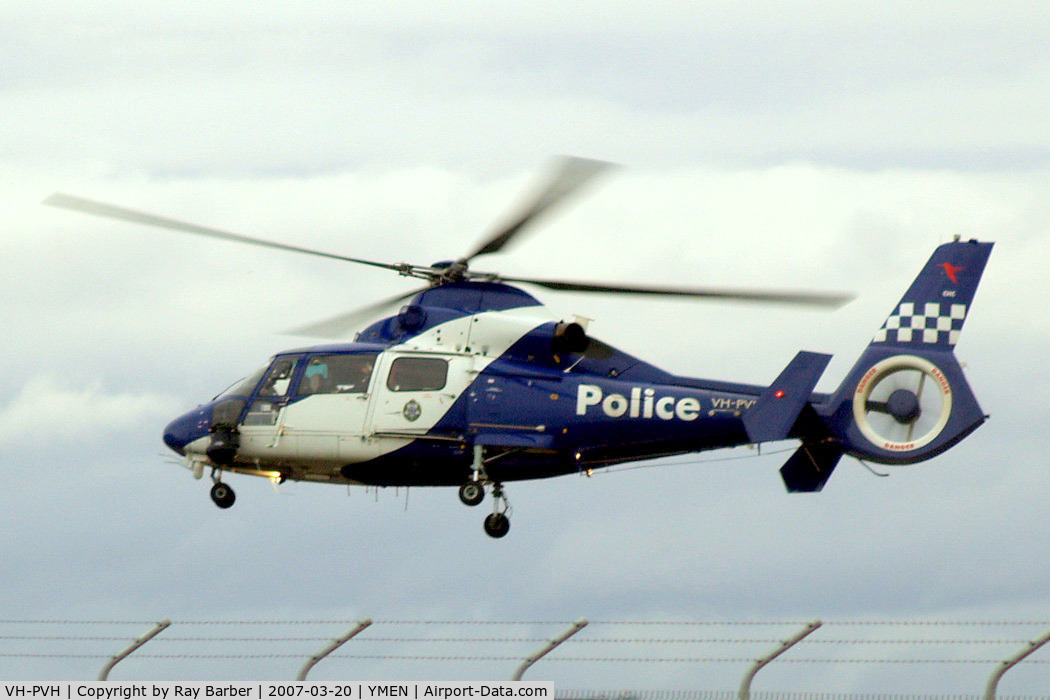 VH-PVH, 2001 Eurocopter AS-365N-3 Dauphin 2 C/N 6604, Eurocopter AS.365N3 Dauphin [6604] Melbourne-Essendon~VH 20/03/2007. Used by the Australian Police.