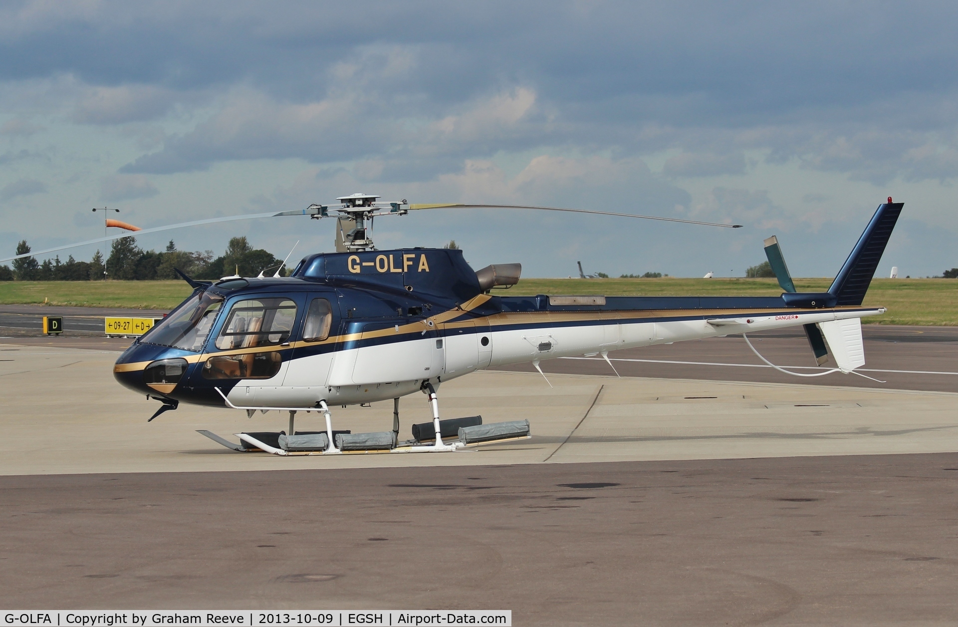 G-OLFA, 1998 Eurocopter AS-350B-3 Ecureuil Ecureuil C/N 3108, Parked at Norwich.
